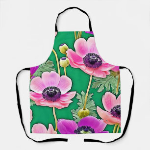 Pink Purple Anemones Apron