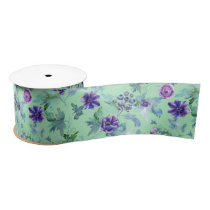 Pink Purple Anemones Spring Outdoor Bridal Shower  Satin Ribbon