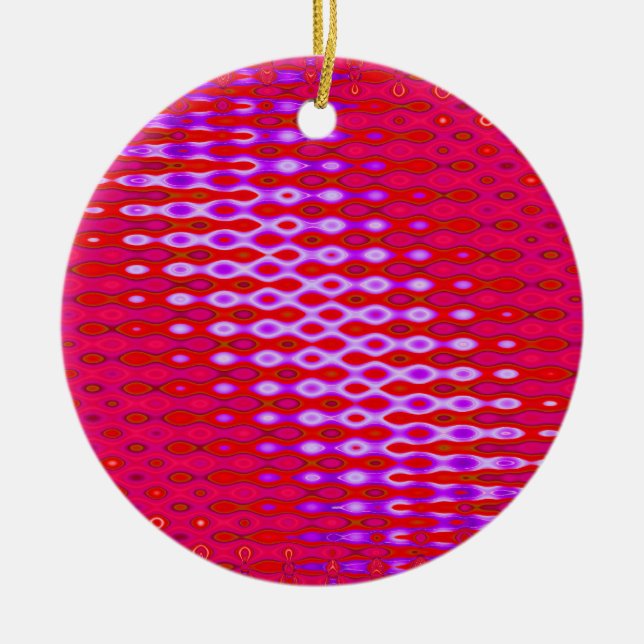 pink purple art ceramic tree decoration (Front)