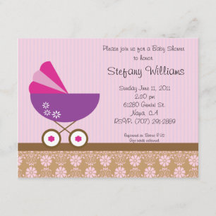 Pink & Purple Baby Shower Invitation