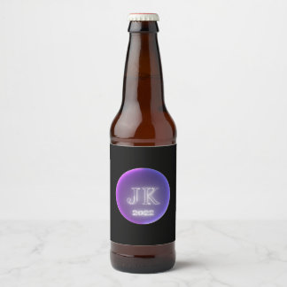 Pink Purple Beer Bottle Label