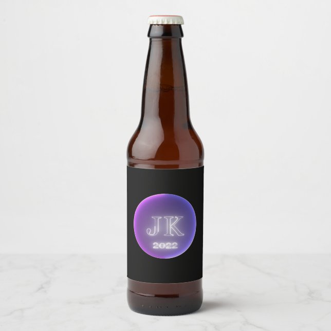 Pink Purple Beer Bottle Label (Front)