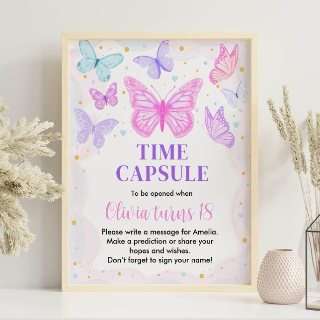 Pink Purple Birthday Time Capsule sign (Creator Uploaded)