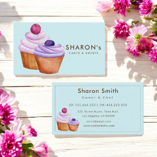 Pink Purple Blue Baking Baker Cake Business Card