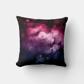 Pink, Purple & Blue Bokeh Designed Pillow 1