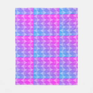 Pink, Purple, Blue Diamond Pattern Fleece Blanket