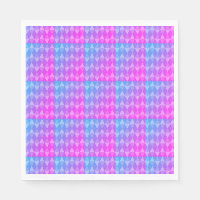 Pink, Purple, Blue Diamond Pattern Napkin (Front)