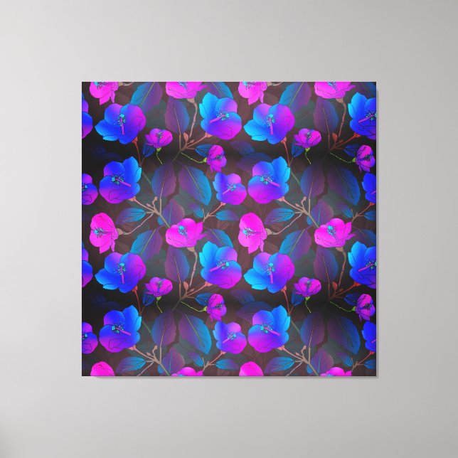 Pink Purple Blue Flowers  Canvas Print (Front)