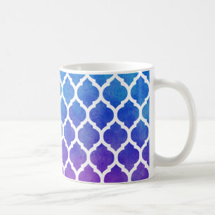 Pink Purple Blue Ombre Moroccan Lattice Coffee Mug