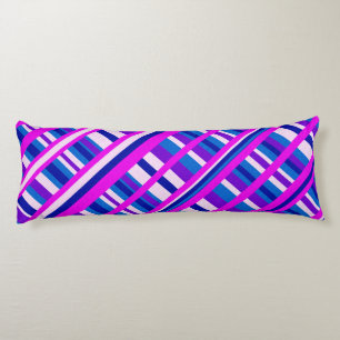 Pink Purple Blue Plaid Diagonal Body Cushion
