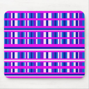Pink Purple Blue Plaid Mouse Mat