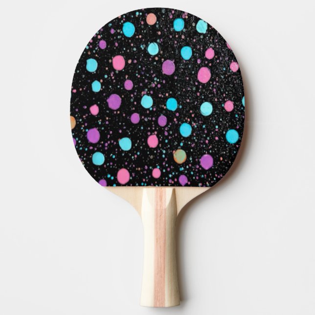 Pink Purple Blue Polka Dots pattern Design Ping Pong Paddle (Front)