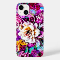 Pink Purple Blue Teal White Garden Flowers Fantasy