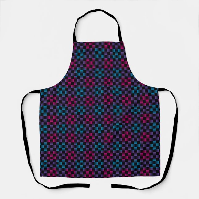 Pink Purple Blue Weave Pattern Apron (Front)
