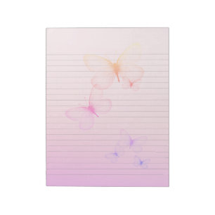 Pink & Purple Blush Butterflies Lined Notepad