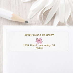 Pink Purple Botanical Floral Wedding Address