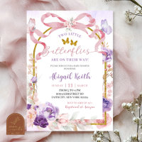 Pink Purple Bow Coquette Twins Butterfly