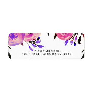 Pink & Purple Bright Modern Floral Invitation