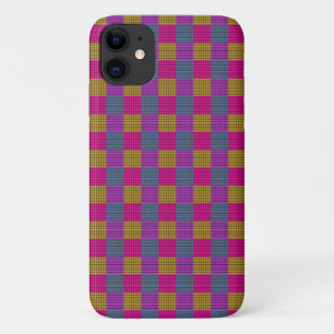 Pink Purple Bubblegum Pop Tartan, iPhone 11 Case