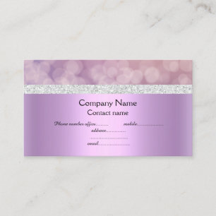 Pink purple bubbles elegant semi gloss business business card