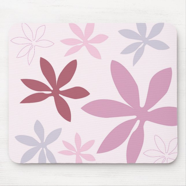 Pink, Purple & Burgundy Flower Petals Mouse Mat (Front)