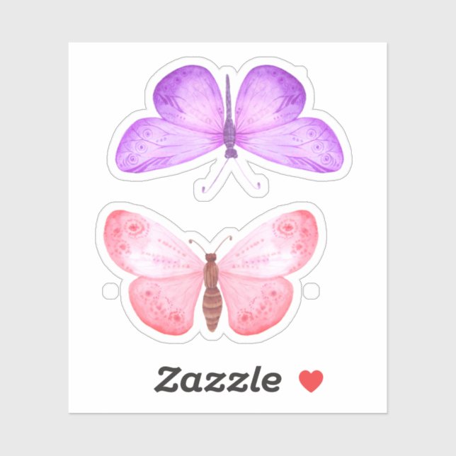Pink Purple Butterflies (Sheet)