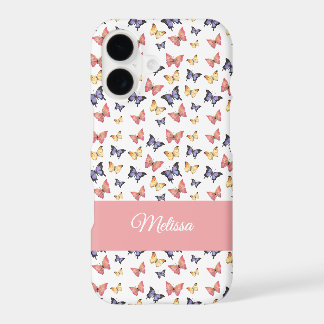 Pink Purple Butterflies Custom Name