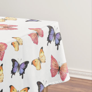 Pink Purple Butterflies Tablecloth