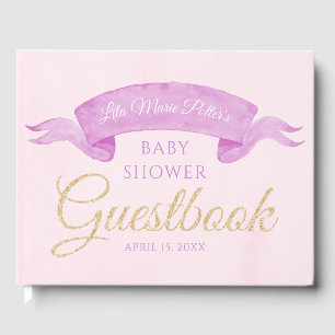 Pink & Purple Butterfly Baby Shower Guestbook