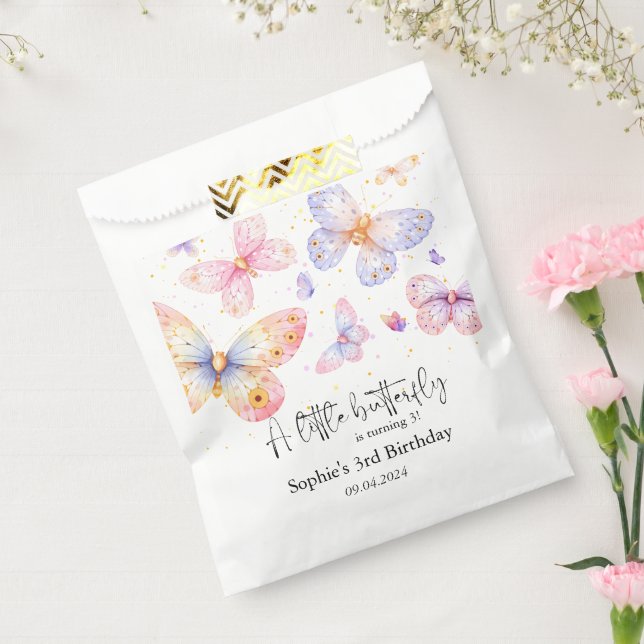 Pink Purple Butterfly Girl All Ages Birthday   Favour Bags (Sealed)
