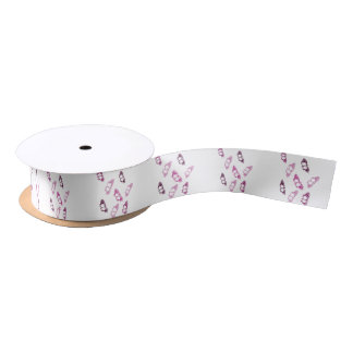 Pink & Purple Butterfly Ribbon Satin Ribbon