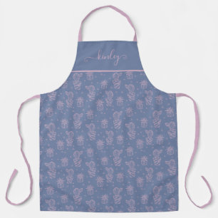 Pink & Purple Cartoon Cactus Pattern Apron