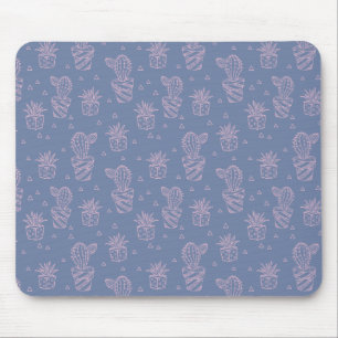 Pink & Purple Cartoon Cactus Pattern Mouse Mat