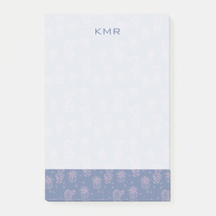 Pink & Purple Cartoon Cactus Pattern Post-it Notes