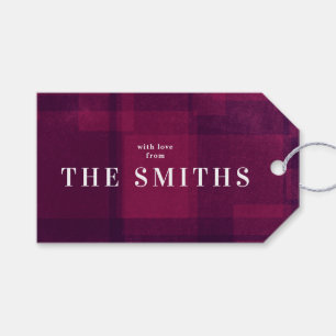 Pink Purple Chalk Christmas Holiday Gift Tag