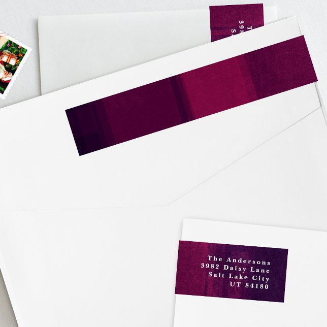 Pink Purple Chalk Holiday Return address label (Creator Uploaded)