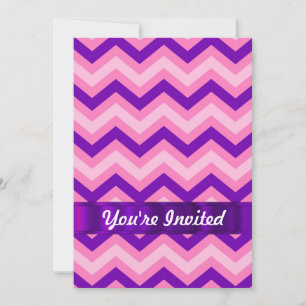 Pink & purple chevron invitation