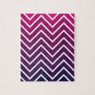 Pink Purple Chevron Jigsaw Puzzle