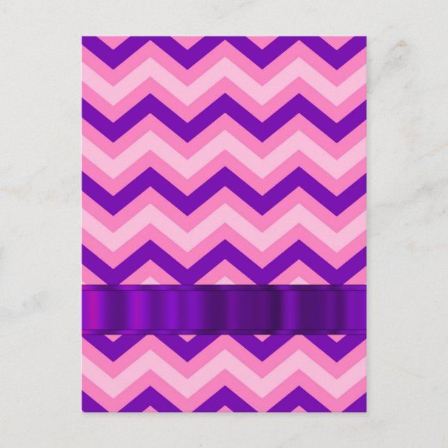 Pink & purple chevron postcard (Front)