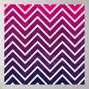 Pink Purple Chevron Poster
