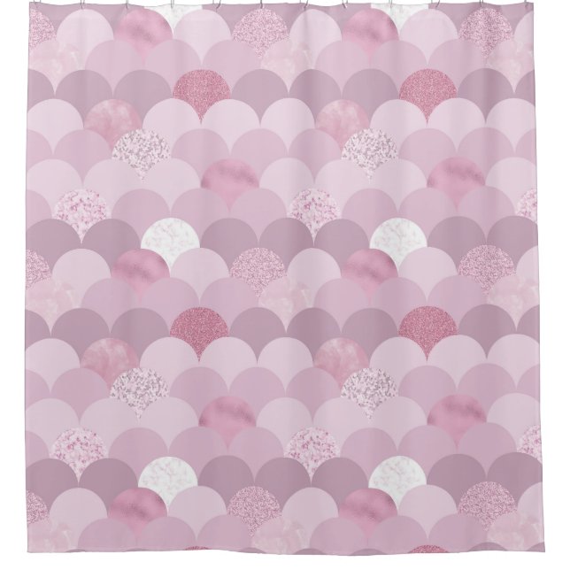 Pink purple circle texture shower curtain (Front)