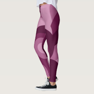 pink purple circles geometric pattern leggings