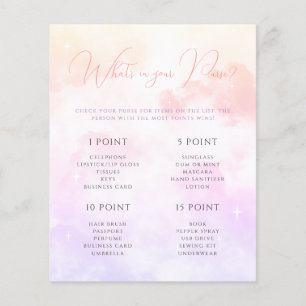 Pink Purple Cloud Nine What's in your Purse Game