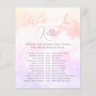 Pink Purple Cloud Nine Would She Rather Game