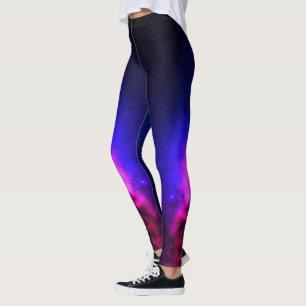 Pink & Purple Cloudy Nebula Milky Way Galaxy Space Leggings