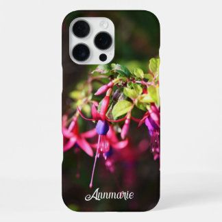 Pink Purple Colourful Fuchsia Flower Initials iPhone 16 Pro Max Case