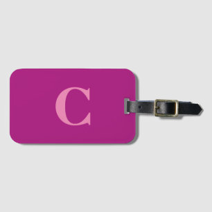 Pink Purple Colourful Monogram Initial Gift Favour Luggage Tag