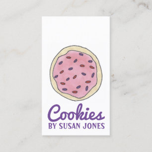 Pink Purple Cookies Sugar Cookie Bakery Baker Food Business Card