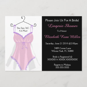Pink & Purple Corset Lingerie Bridal Shower Invite