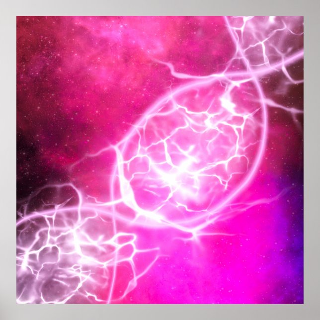 Pink Purple Cosmic DNA Strand Poster (Front)